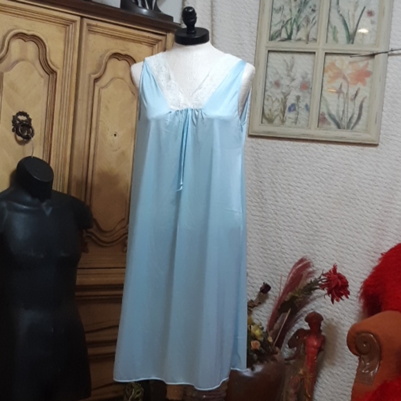 Kayser Other - Womens Silky Satin Nylon Nightie Sleepwear Loungewear blue